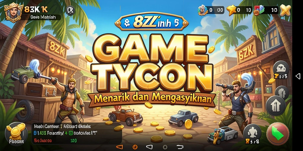 Gameplay seru dan menantang dalam 8ZK dengan pengelolaan bisnis.
