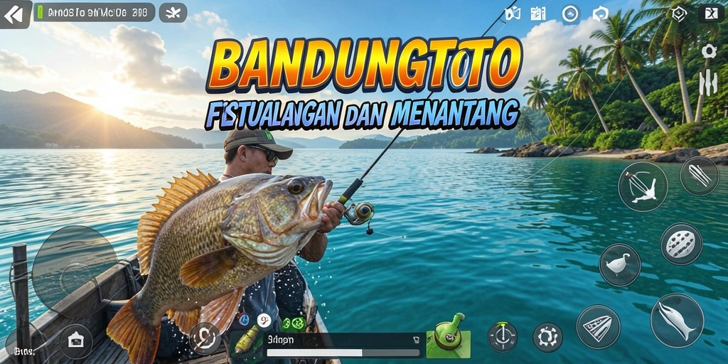 Tampilan gameplay BANDUNGTOTO yang menarik saat memancing ikan.