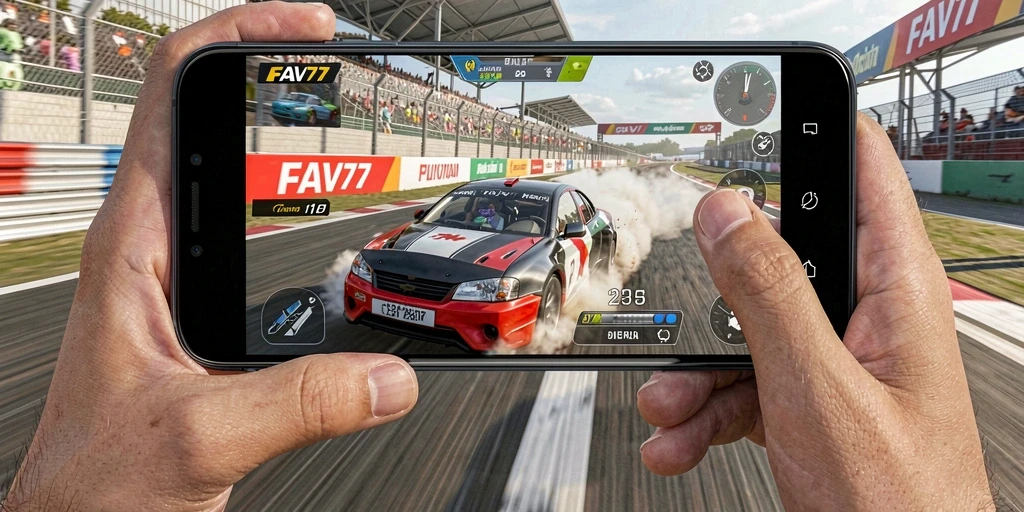Gameplay FAV77 yang mendebarkan dan menantang di trek balap.