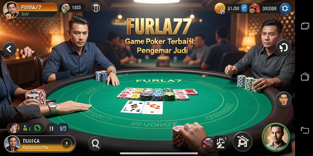 Tampilan gameplay Poker yang menarik dan penuh tantangan di FURLA77.