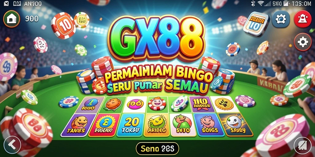 Tampilan gameplay seru Bingo di GX88 dengan variasi tema yang menarik.