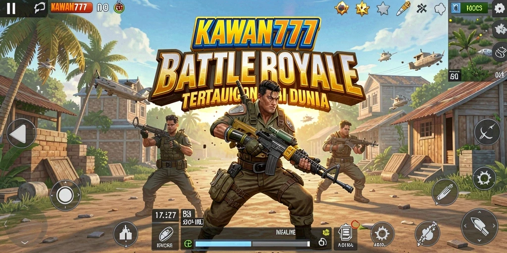 Gameplay seru dan aksi mendebarkan di KAWAN777 Battle Royale.