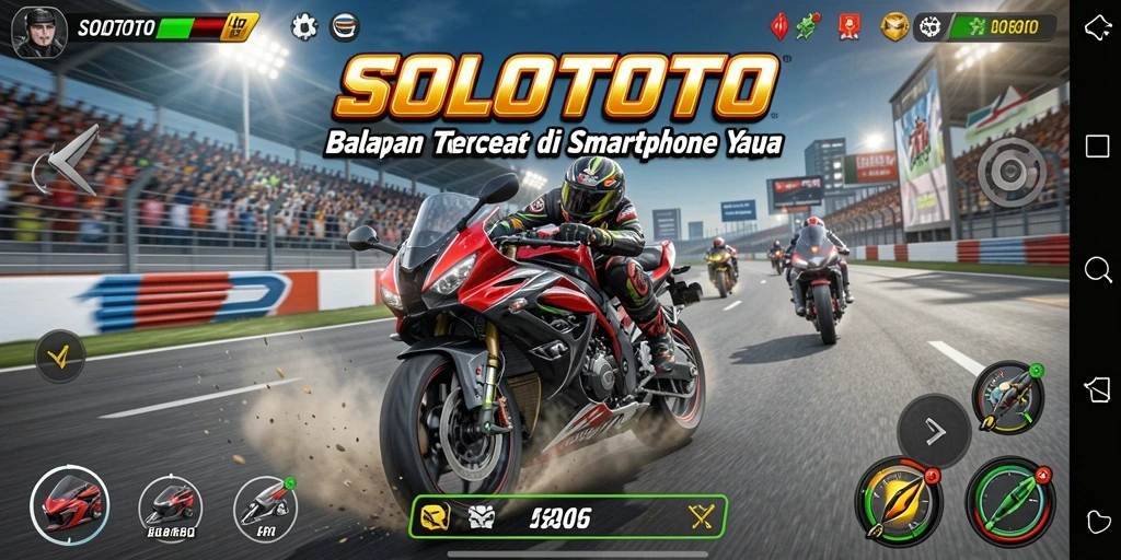 Tampilan gameplay seru dari balapan motor di SOLOTOTO.