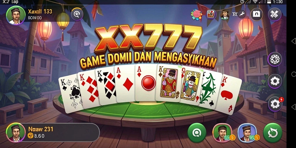 Tampilan menarik dari gameplay Domino XXX777 yang seru.